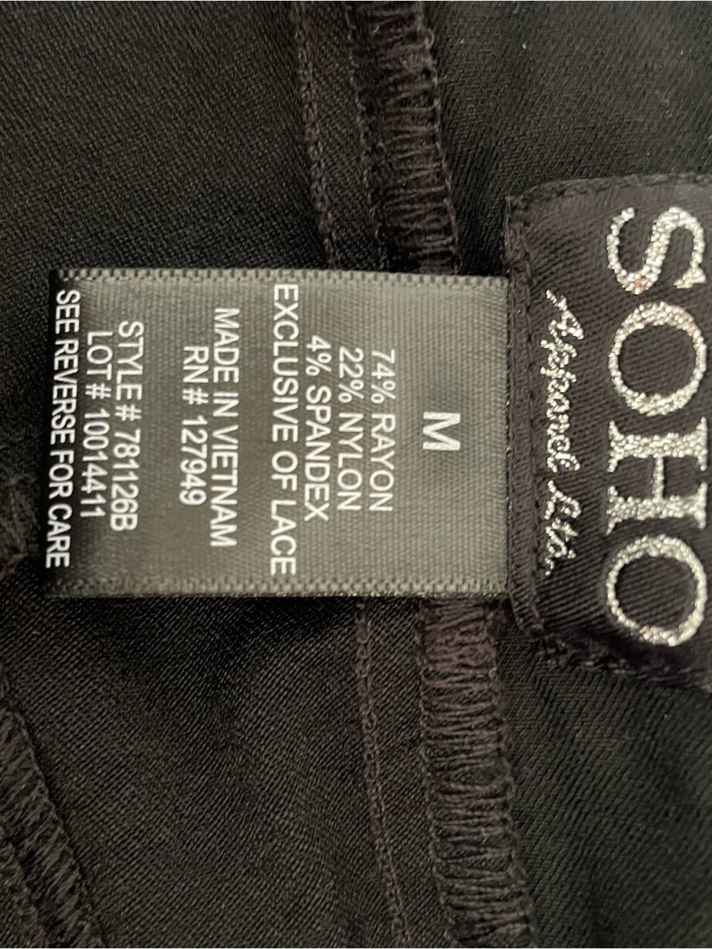 SOHO Black Pull-On Ankle Pants, Size M - Picture 4 of 5